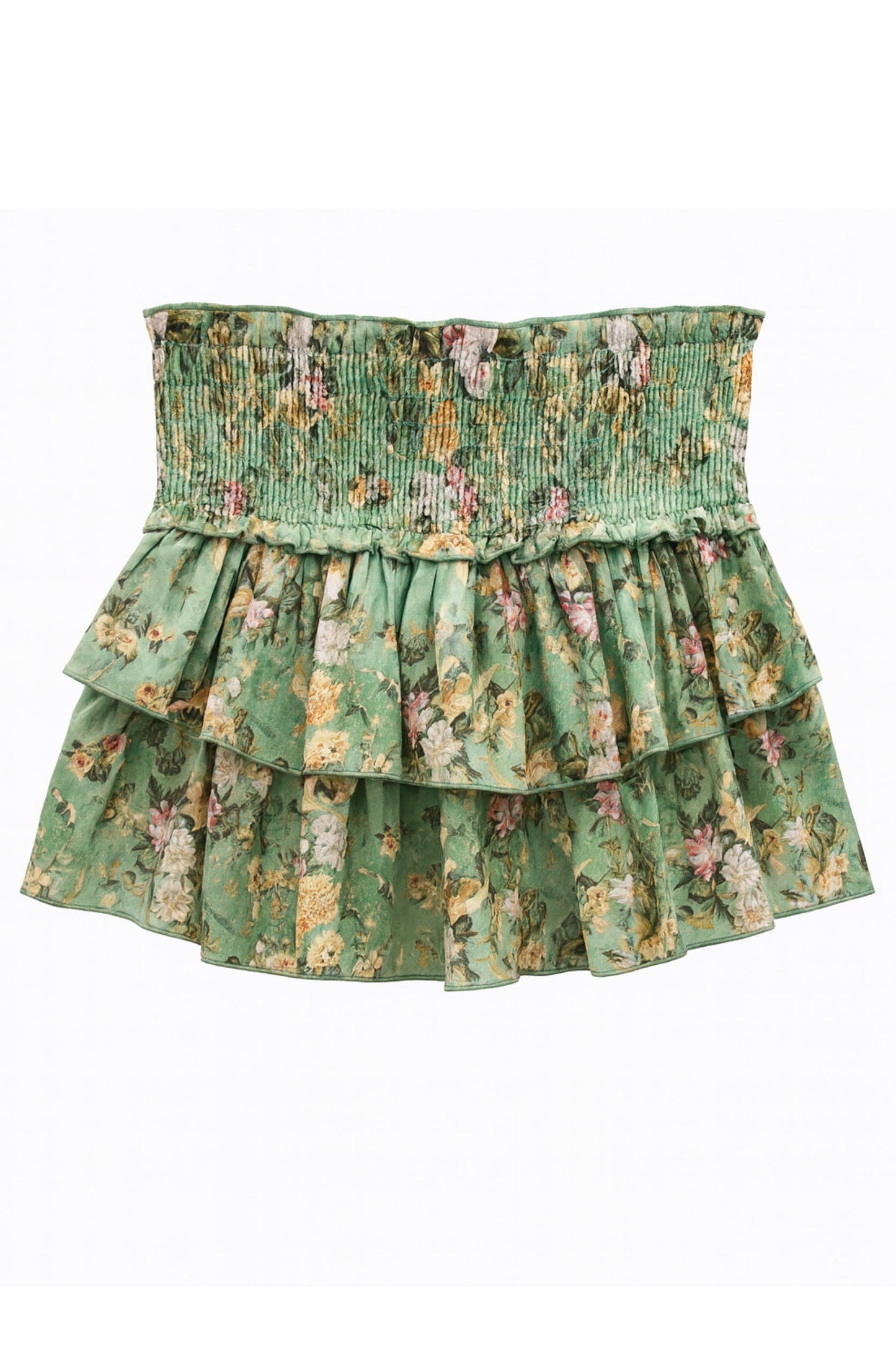 JUNIOR BIANCA PRINTED TIERED RUFFLE SKIRT