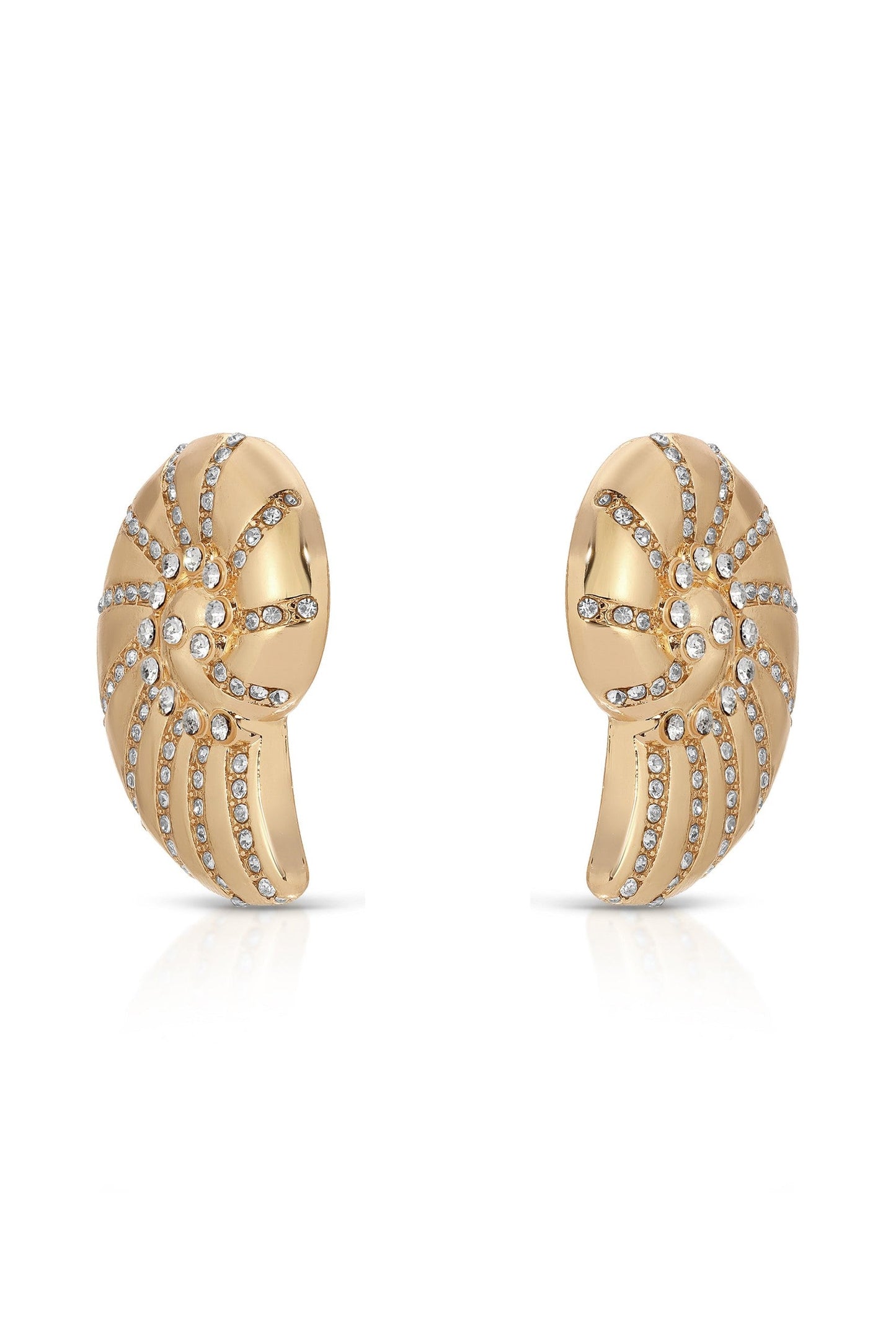 Crystal Shell Earrings - 18k Gold Plated