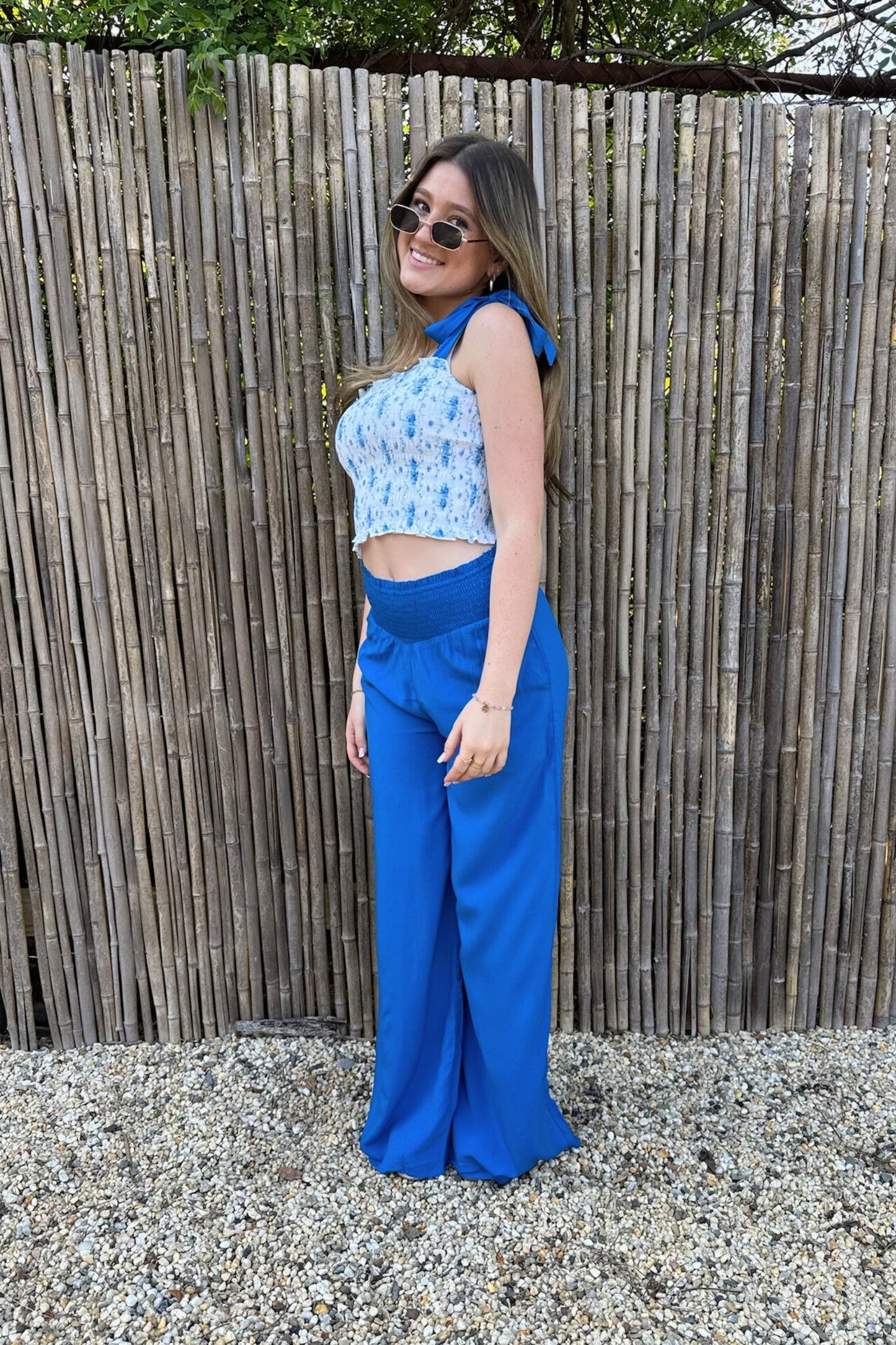 JUNIOR FLORA WIDE LEG PANT - FINAL SALE
