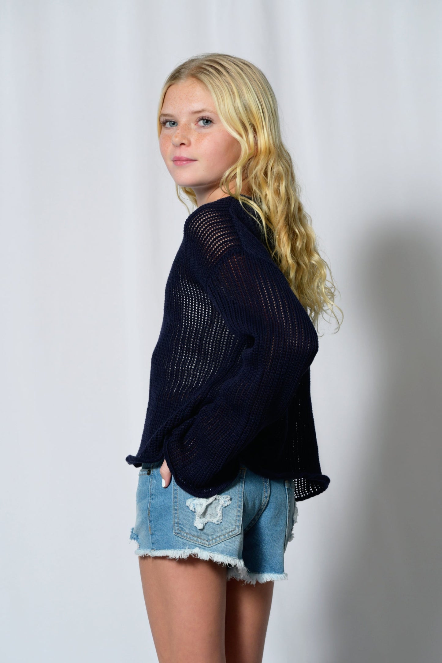 TWEEN OZZIE LIGHT GAUGE SWEATER TOP