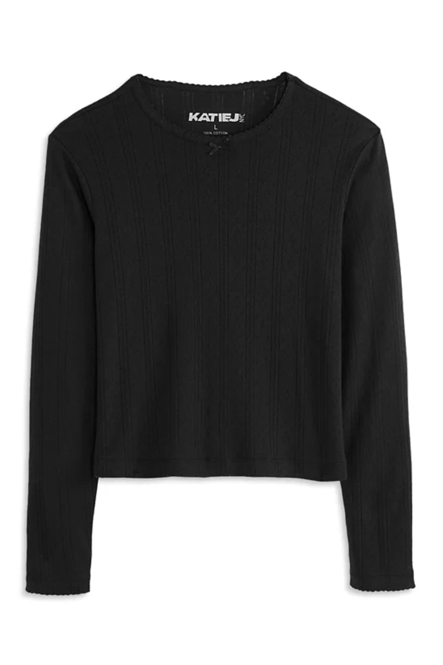 TWEEN MARINA LONG SLEEVE POINTELLE TOP
