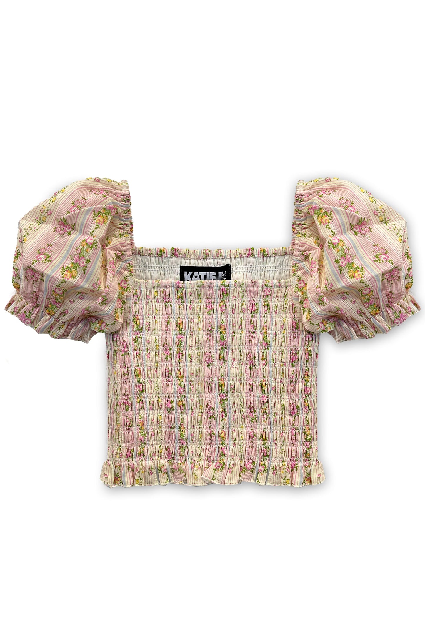 TWEEN MARLEE PRINTED PUFF SLEEVE TOP
