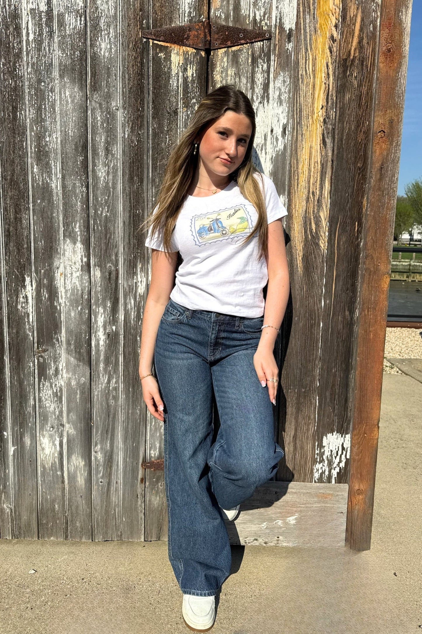 JUNIOR ITALY STAMP GRAPHIC TEE