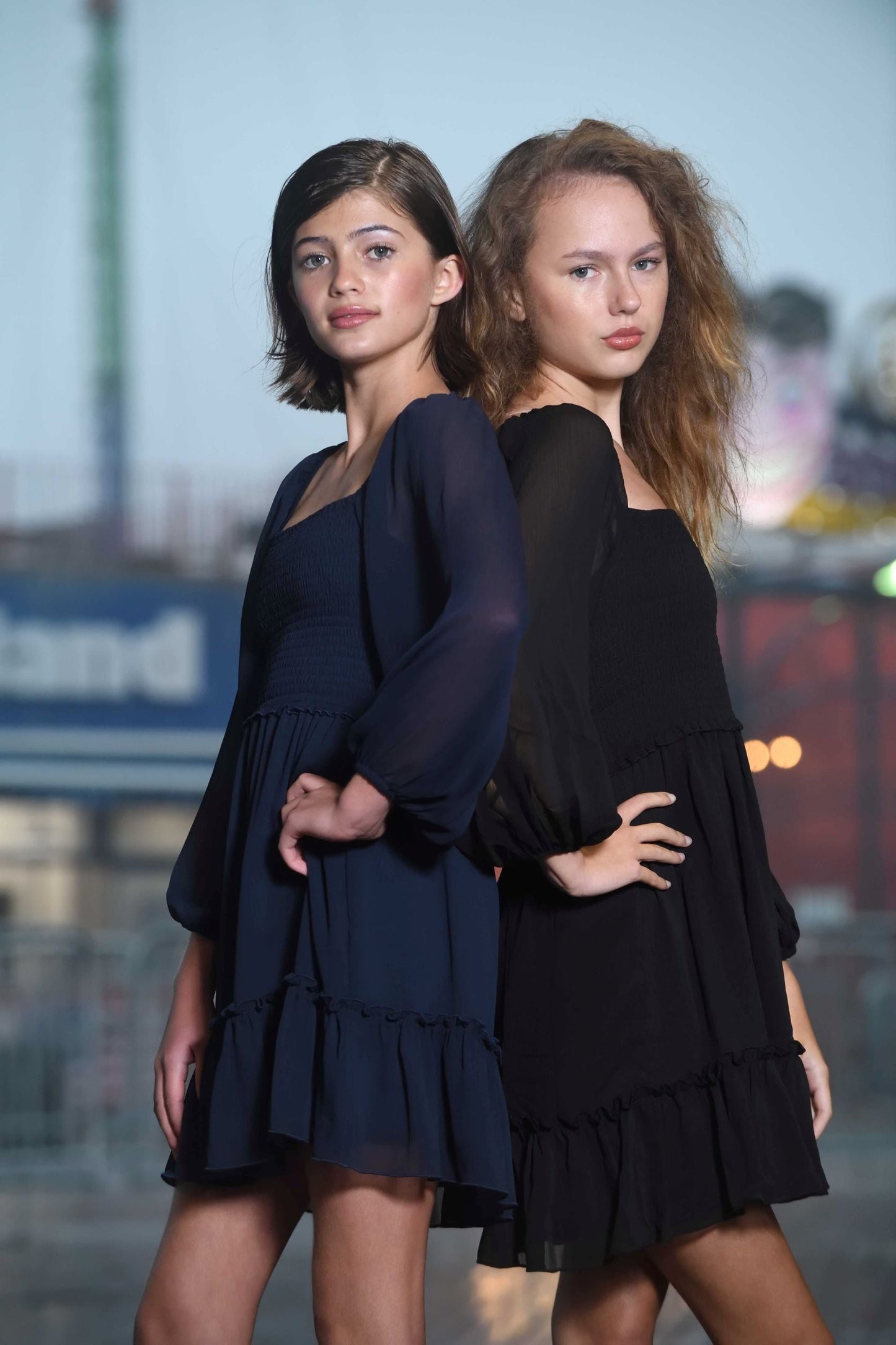 TWEEN MOLLY SOLID LONG SLEEVE DRESS