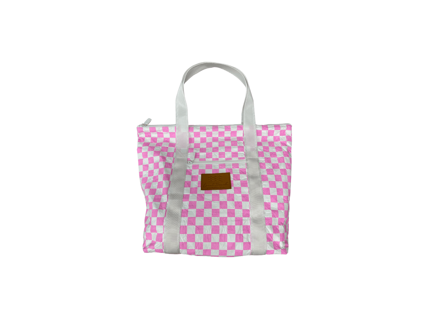 Checker Water Resistant Tyvek Shoulder Tote