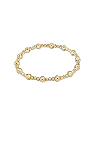 Classic Sincerity Pattern 5MM Bead Bracelet - Gold