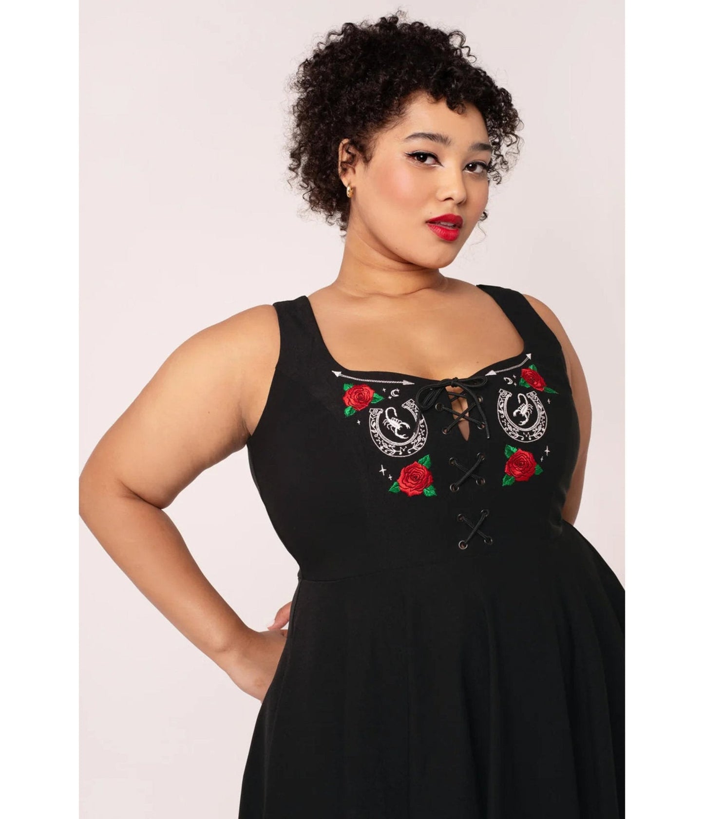 Hell Bunny Plus Size Black Scorpion Western Swing Dress