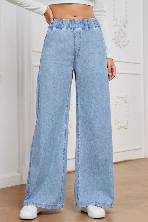 Vintage Elastic High Waist Relaxed Jeans