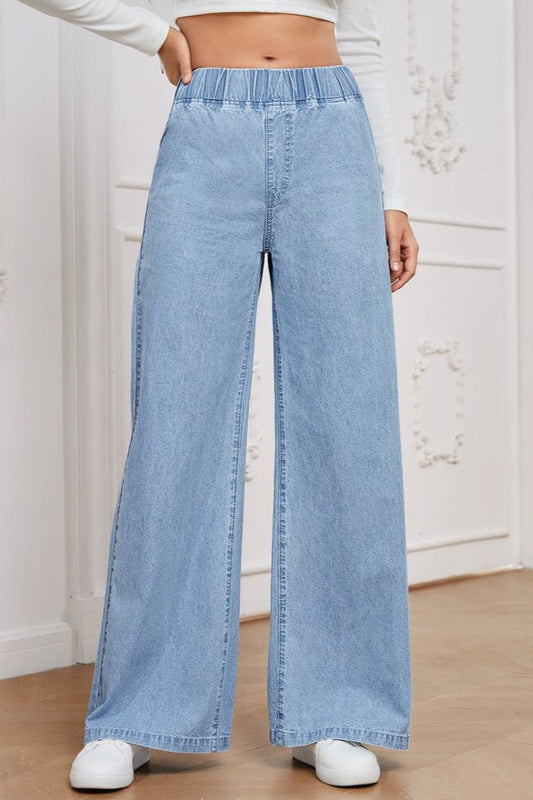 Vintage Elastic High Waist Relaxed Jeans