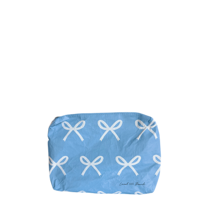 Blue Bows Water Resistant Pouch