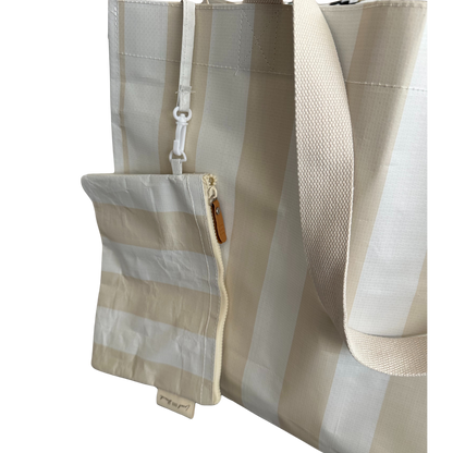 Thick Stripe XL All Day Bag with Matching Removable Pouch
