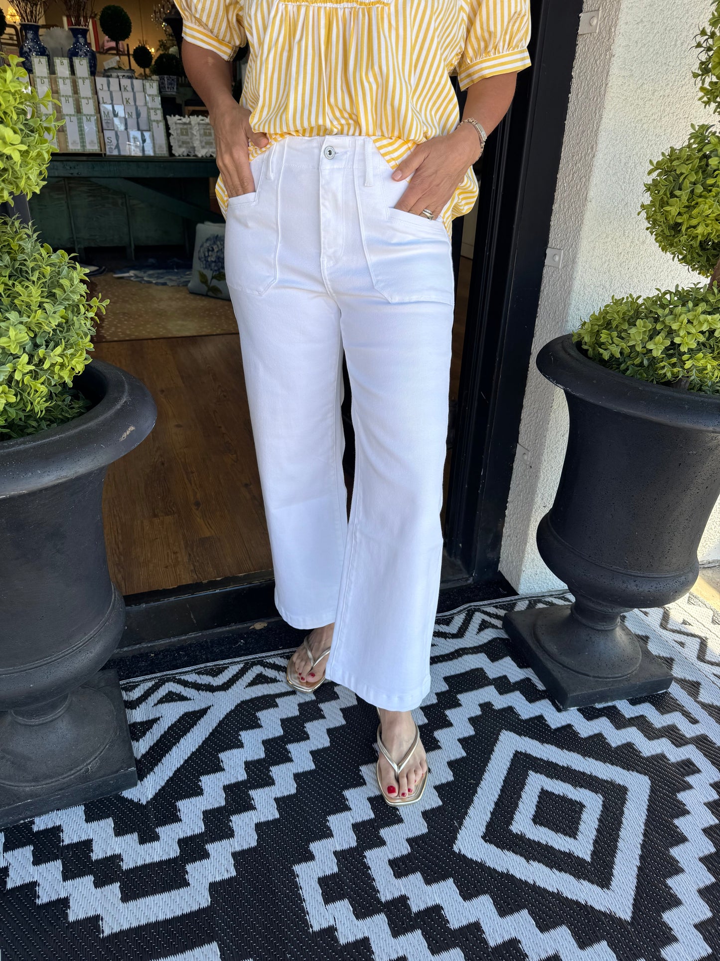 Super High Rise Wide Pant - Snow Milk