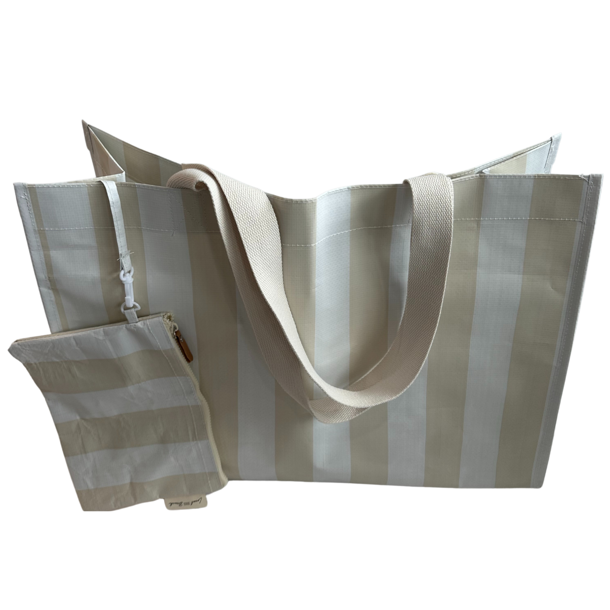Thick Stripe XL All Day Bag with Matching Removable Pouch