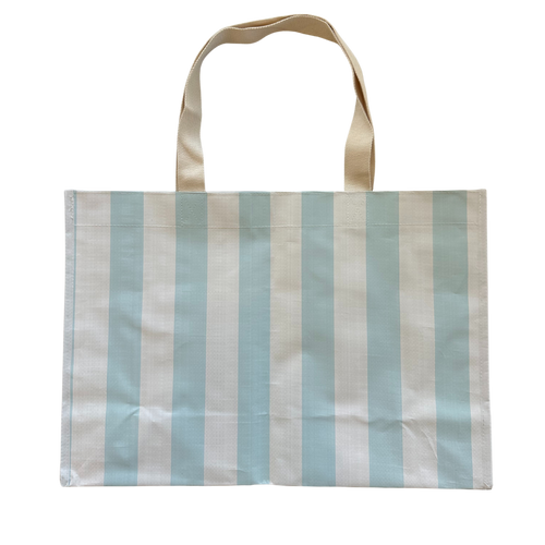 Thick Stripe XL All Day Bag with Matching Removable Pouch Blue