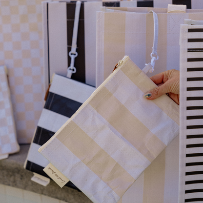 Thick Stripe XL All Day Bag with Matching Removable Pouch