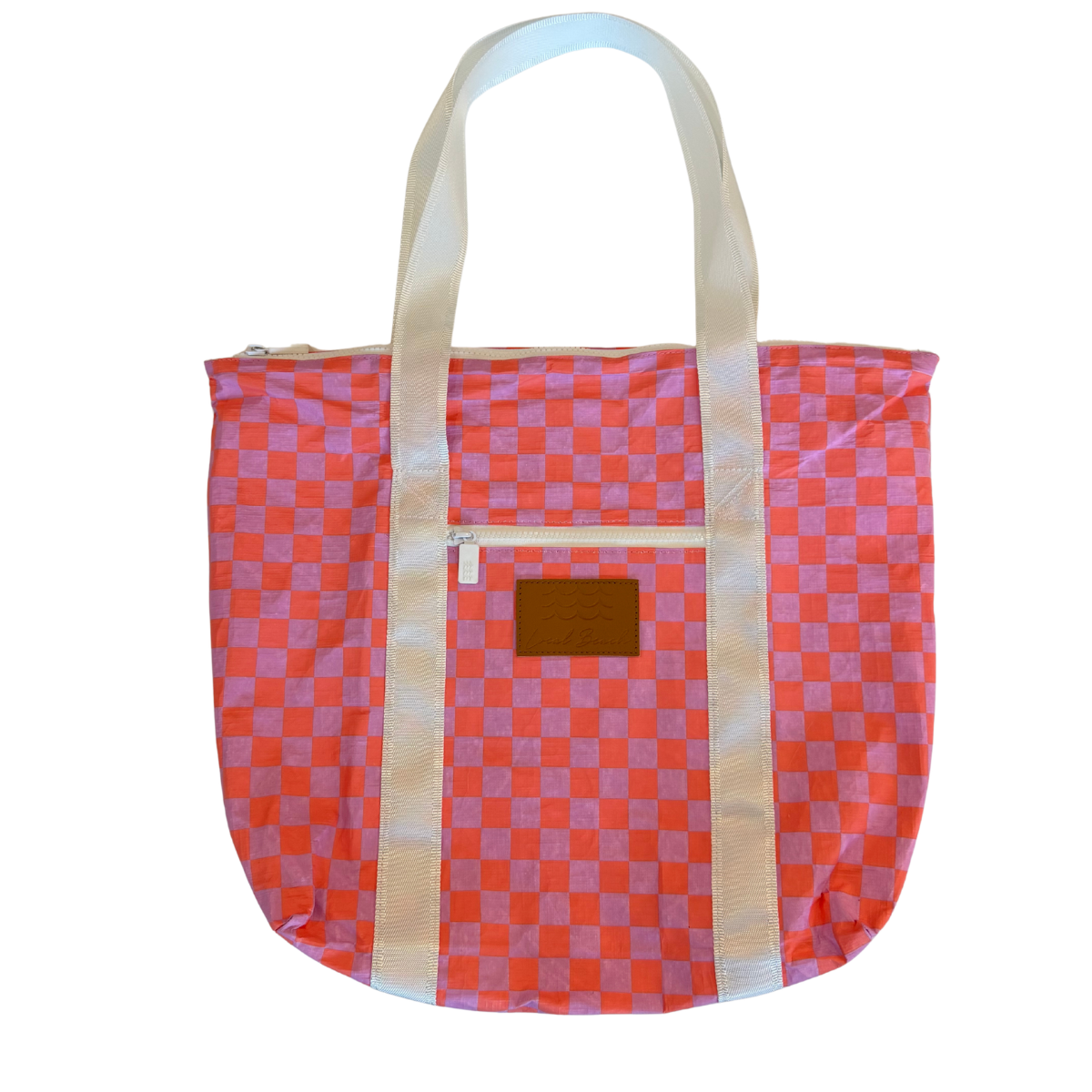 Checker Water Resistant Tyvek Shoulder Tote