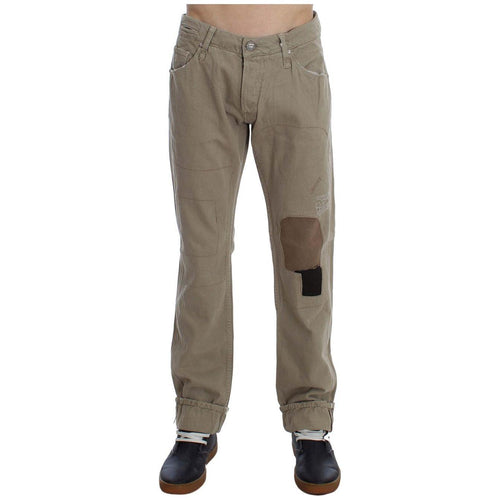 Acht Beige Cotton Patchwork Jeans