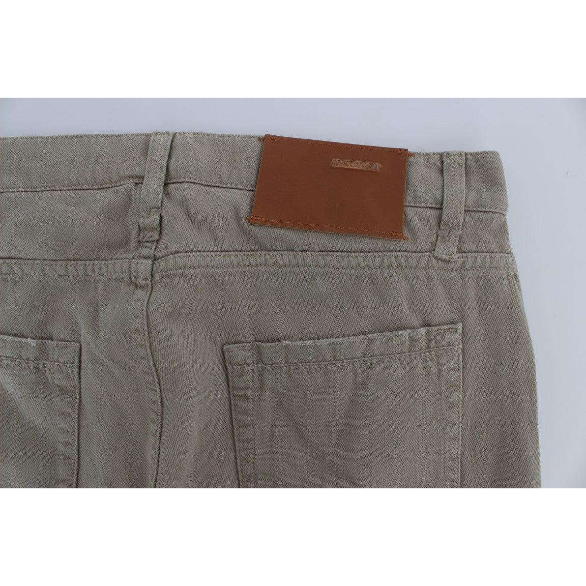 Acht Beige Cotton Patchwork Jeans