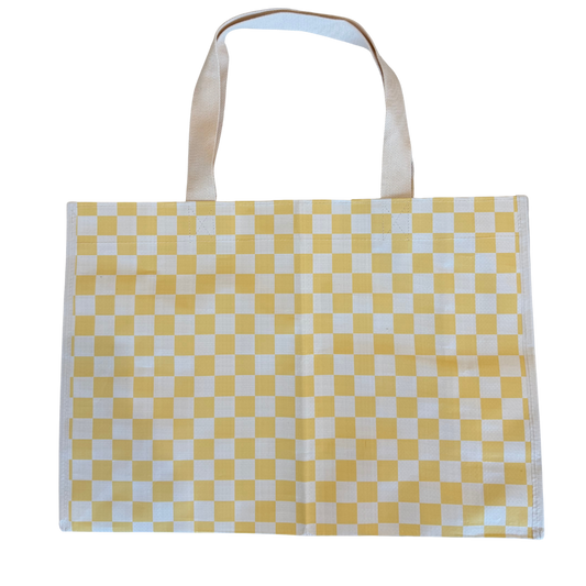Checker XL All Day Bag with Matching Removable Pouch Golden