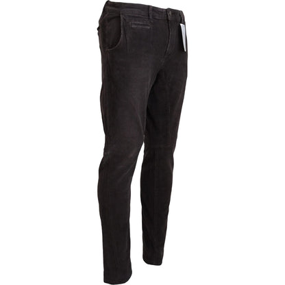 Acht Brown Cotton Straight Fit Men Casual Pants