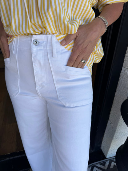 Super High Rise Wide Pant - Snow Milk