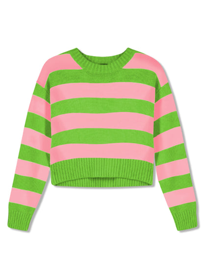 JUNIOR MEGAN STRIPED SWEATER - FINAL SALE