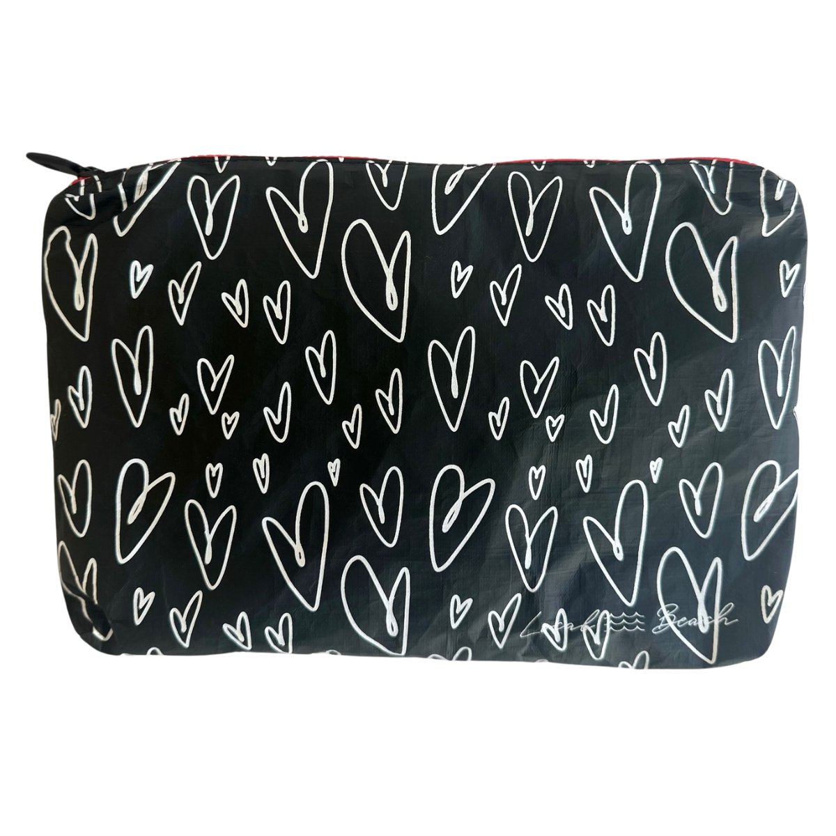 Local Beach Love Collection Heart Water Resistant Tyvek Printed Pouch