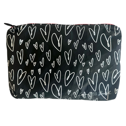 Local Beach Love Collection Heart Water Resistant Tyvek Printed Pouch