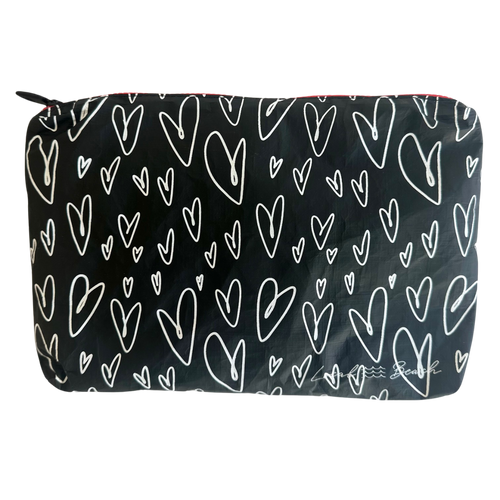 Local Beach Love Collection Heart Water Resistant Tyvek Printed Pouch