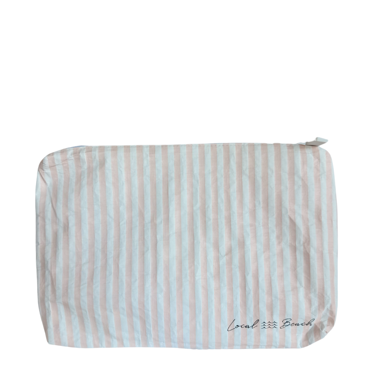 Blush Pink Stripe Water Resistant Pouch