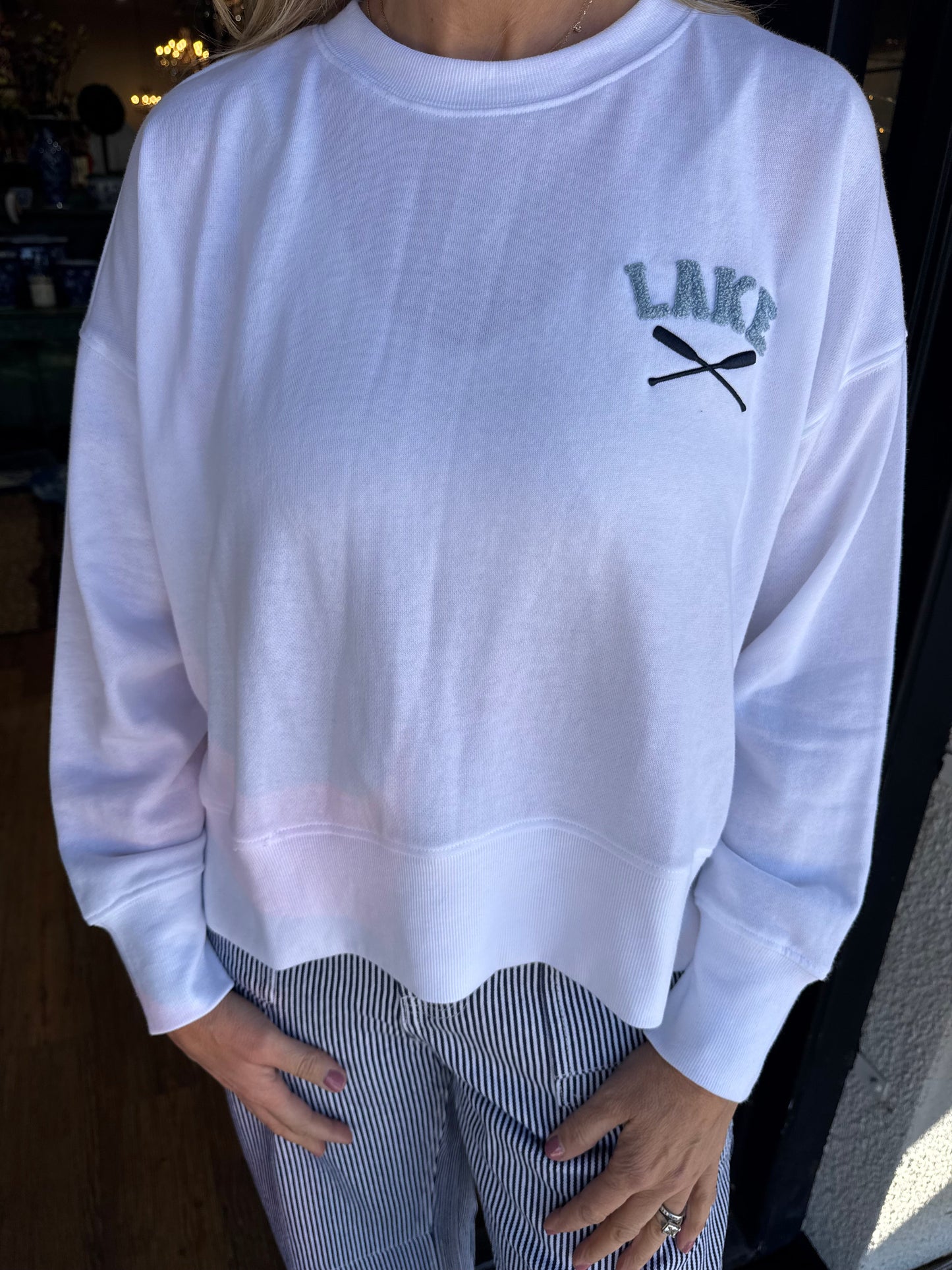 Boat Days, Sunrays Sweatshirt - White