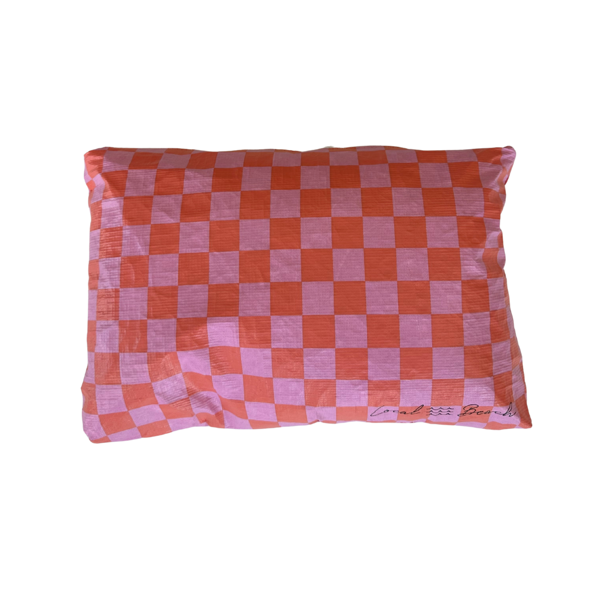 Pink/Coral Checker Water Resistant Pouch