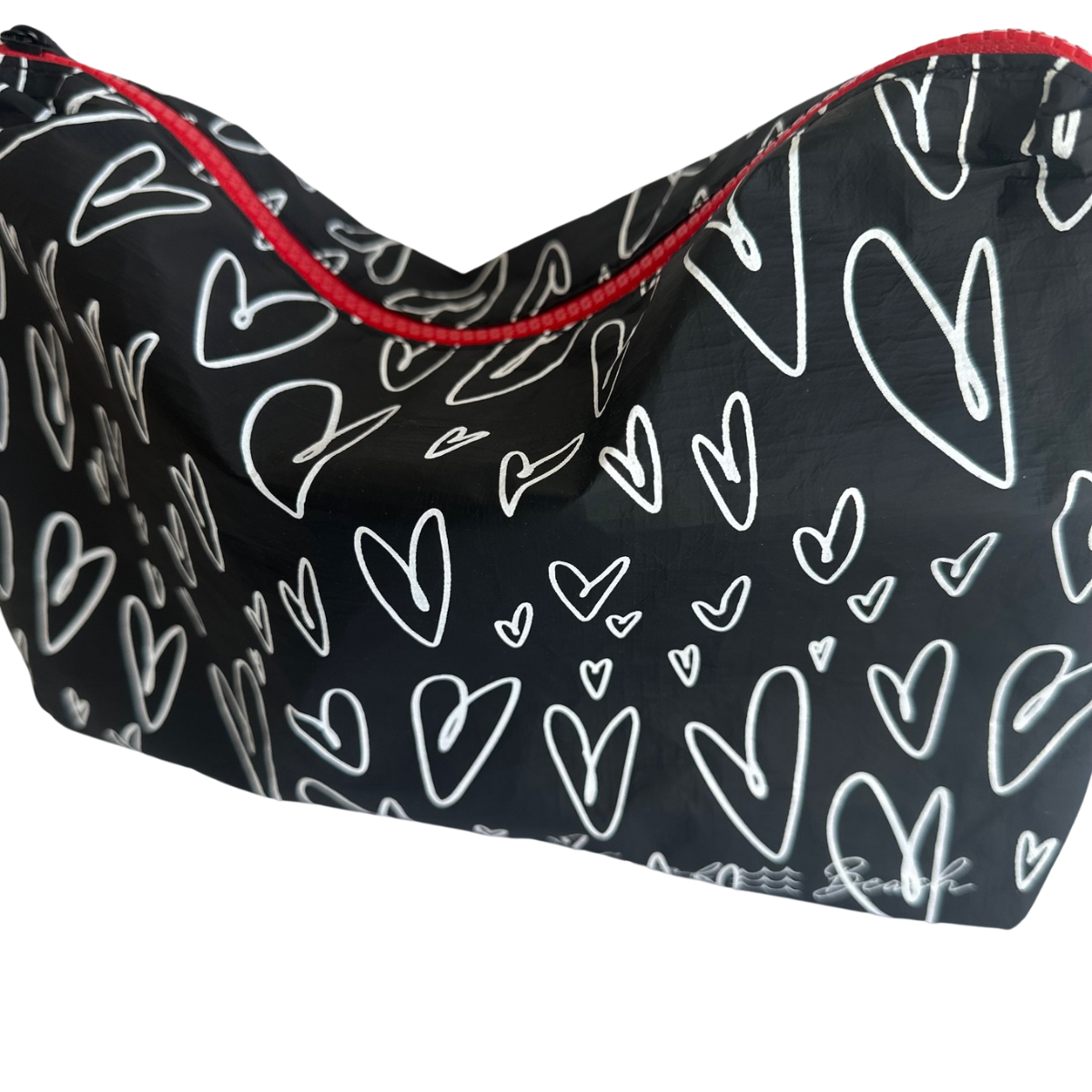 Local Beach Love Collection Heart Water Resistant Tyvek Printed Pouch
