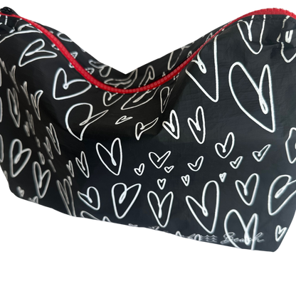 Local Beach Love Collection Heart Water Resistant Tyvek Printed Pouch