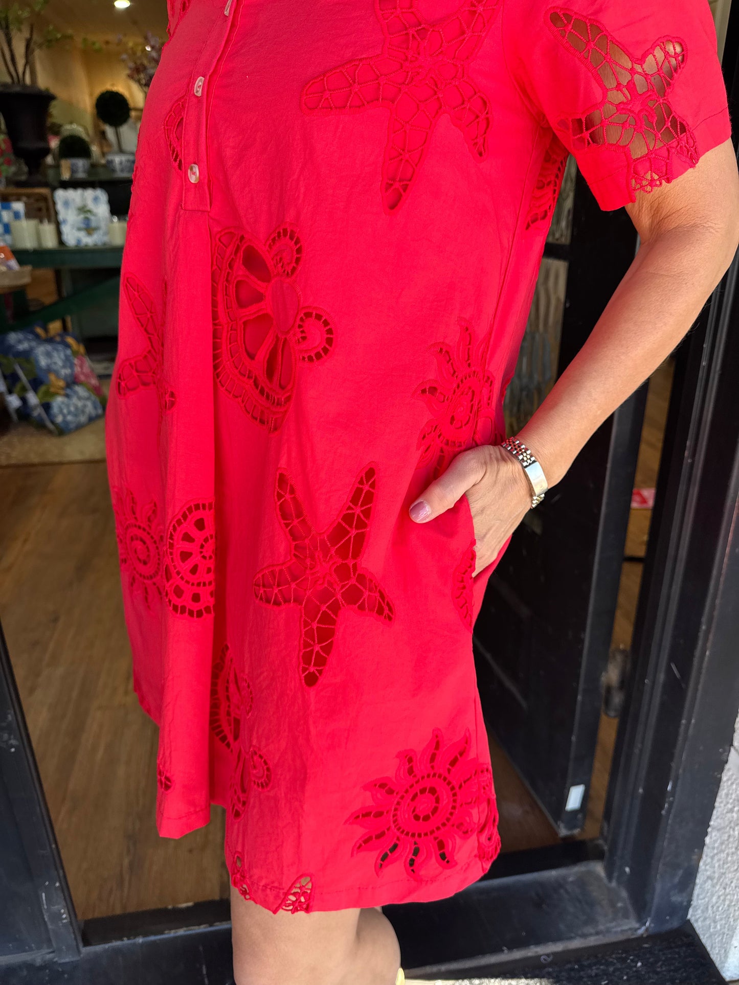 Alexandra Dress - Tomato Red