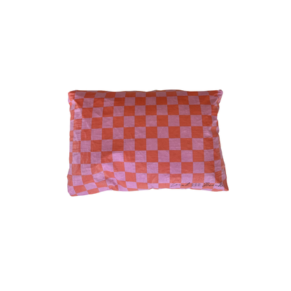 Pink/Coral Checker Water Resistant Pouch