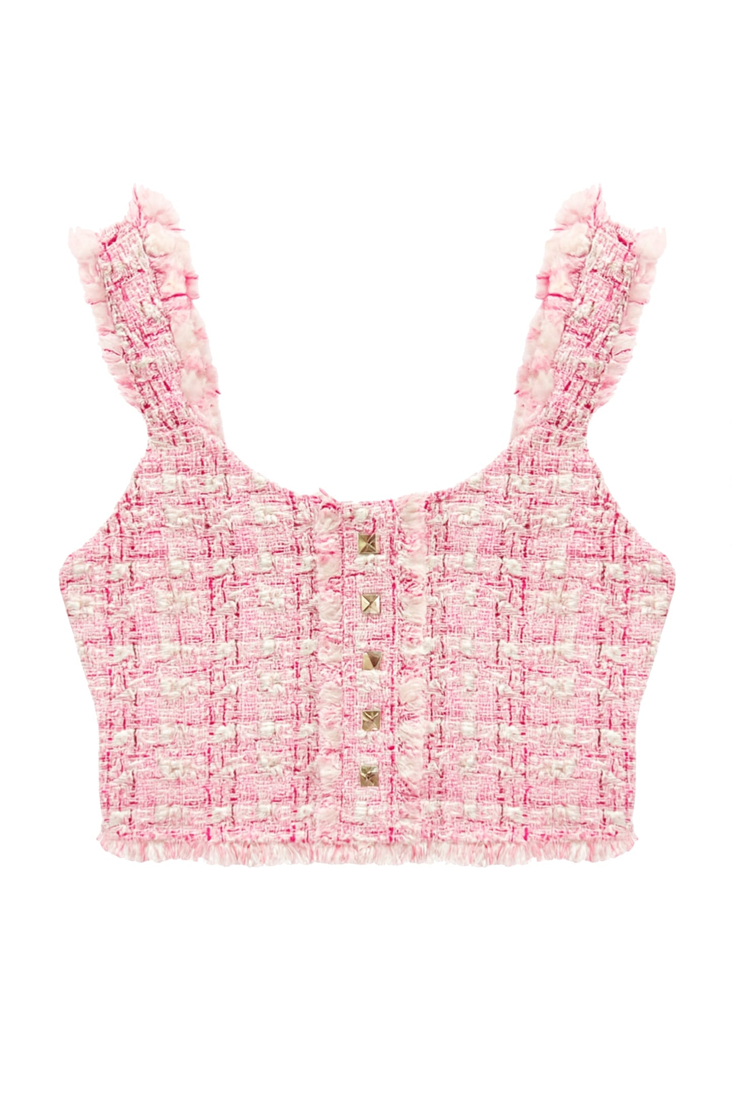TWEEN ASH BOUCLE CROP TOP