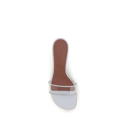 Amina Muaddi White Pvc Sandals