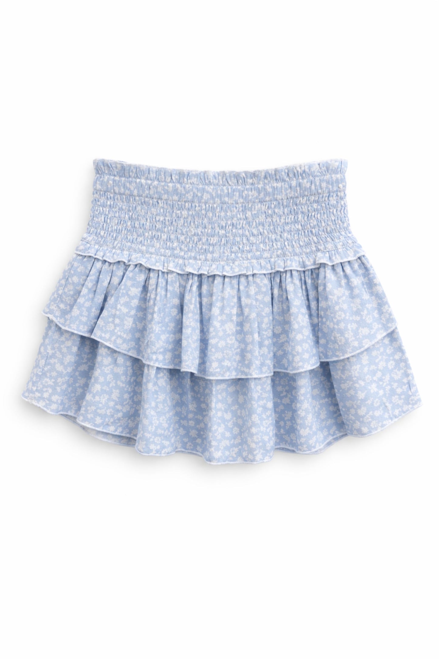 JUNIOR BIANCA PRINTED TIERED RUFFLE SKIRT