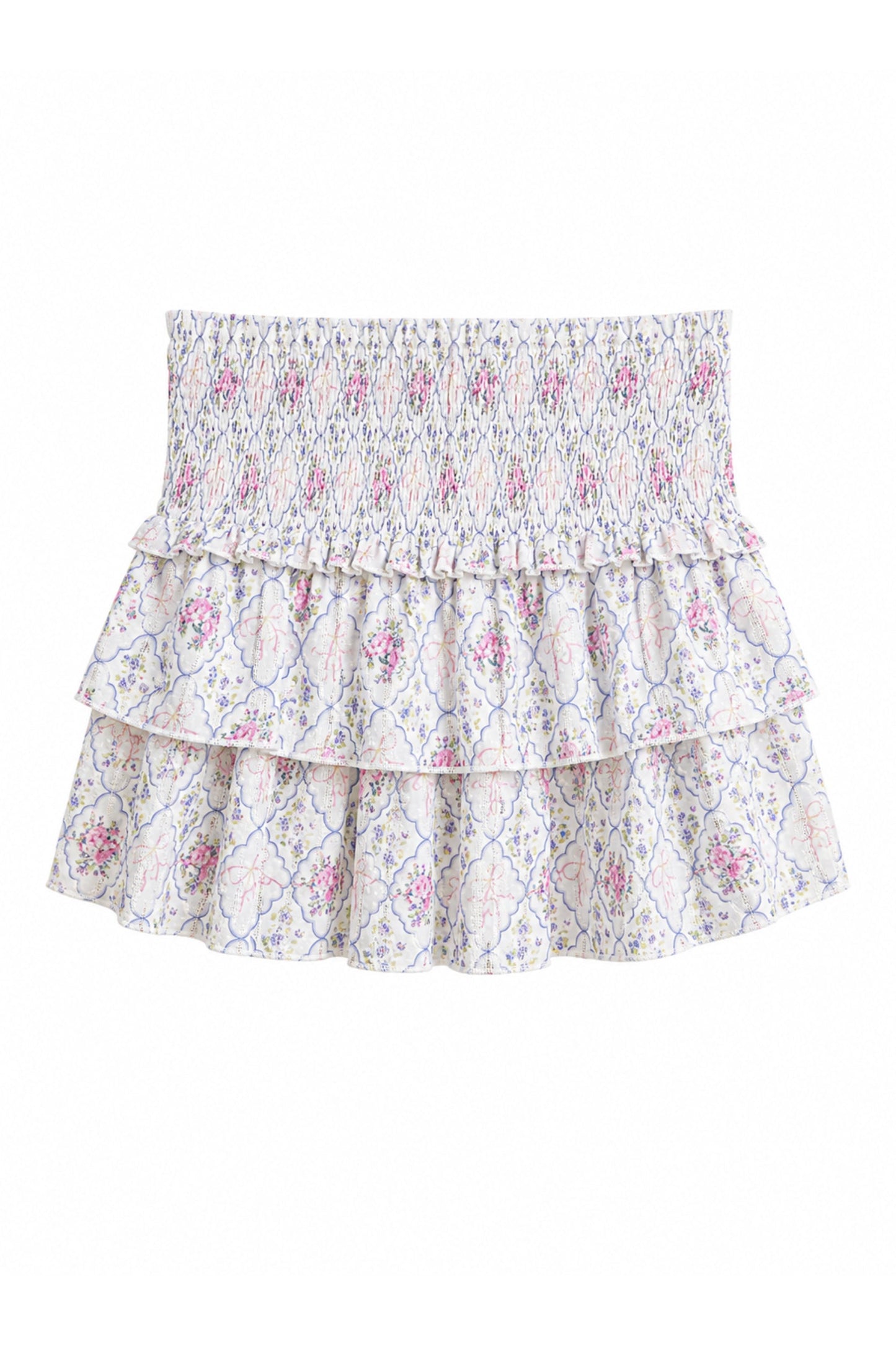 JUNIOR BIANCA PRINTED TIERED RUFFLE SKIRT