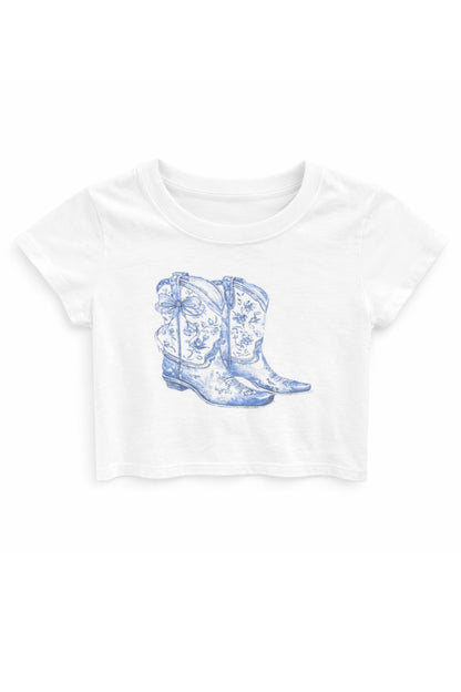 TWEEN BOW & BOOTS GRAPHIC BABY TEE