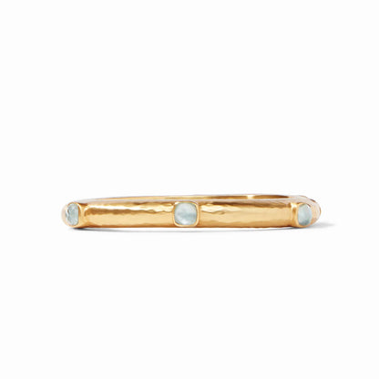 Catalina Stone Hinge Bangle - Gold/Iridescent Clear Crystal