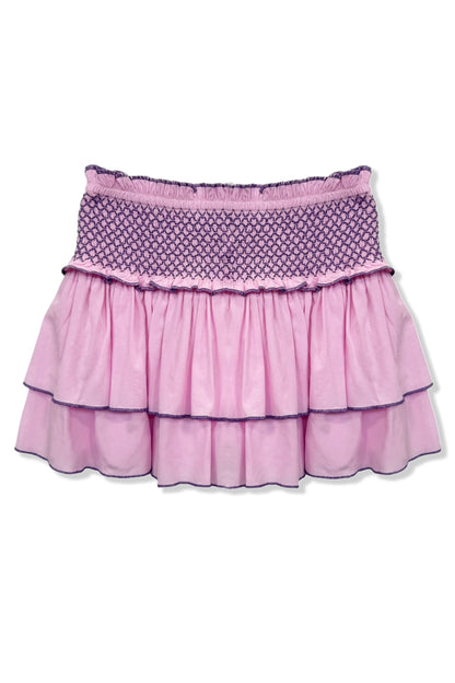 TWEEN DOMINIQUE SOLID SMOCKED WAIST RUFFLE SKORT