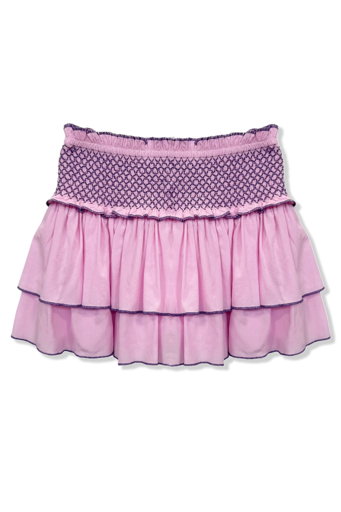 TWEEN DOMINIQUE SOLID SMOCKED WAIST RUFFLE SKORT - FINAL SALE