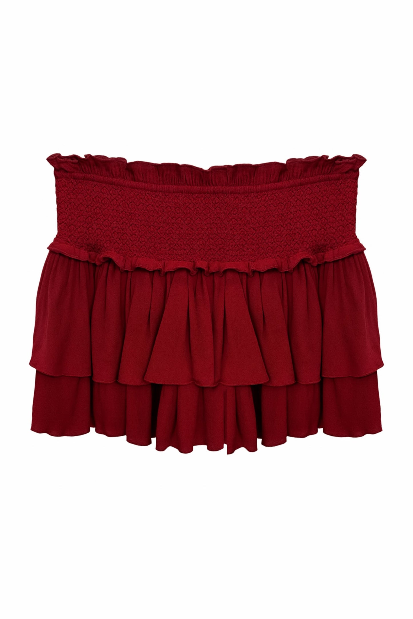 TWEEN DOMINIQUE SOLID SMOCKED WAIST RUFFLE SKORT - FINAL SALE