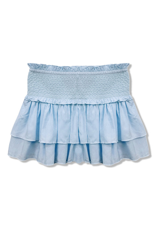 TWEEN DOMINIQUE SOLID SMOCKED WAIST RUFFLE SKORT