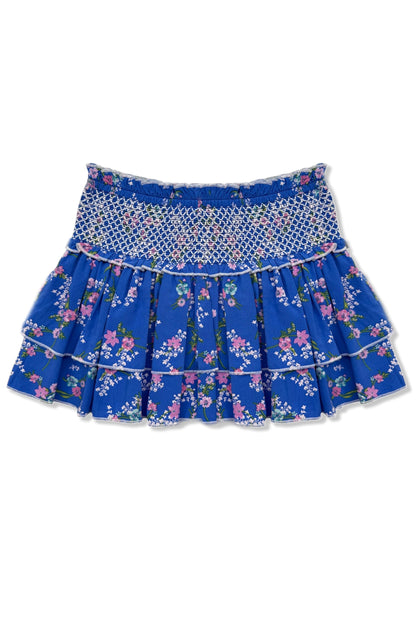 JUNIOR DOMINIQUE PRINTED SMOCKED WAIST RUFFLE SKORT - FINAL SALE