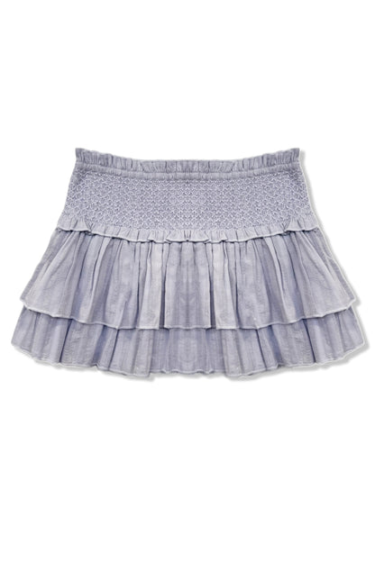 TWEEN DOMINIQUE SOLID SMOCKED WAIST RUFFLE SKORT - FINAL SALE