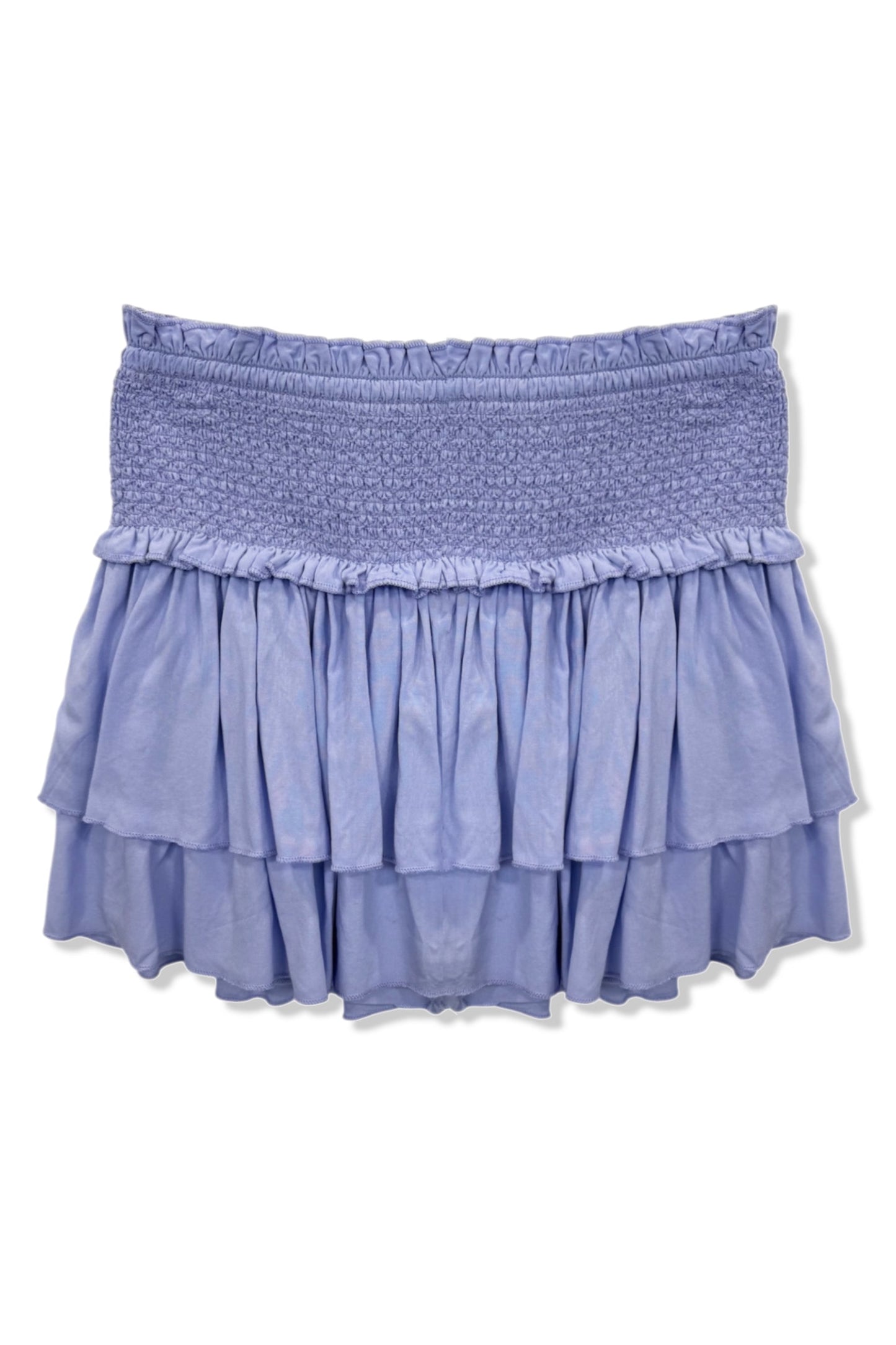 TWEEN DOMINIQUE SOLID SMOCKED WAIST RUFFLE SKORT