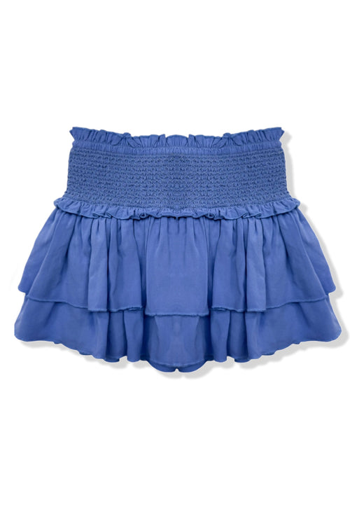 TWEEN DOMINIQUE SOLID SMOCKED WAIST RUFFLE SKORT - FINAL SALE